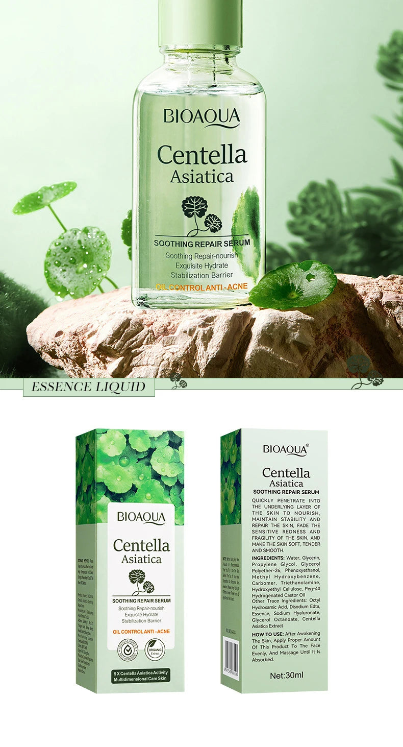 BIOAQUA Centella Face Serum – Deep Hydration & Firming Repair Facial Essence for Radiant Skin