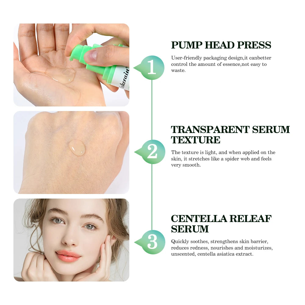 Centella Asiatica Facial Serum – Soothing, Hydrating & Repairing Gel Essence | Korean Skin Care for Radiant, Calm Skin