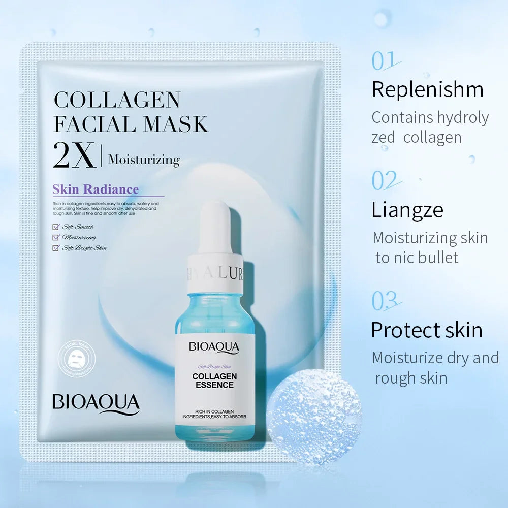 Centella Asiatica Collagen Hydrating Sheet Mask – Moisturizing, Refreshing, Anti-Aging Facial Treatment with Hyaluronic Acid & Vitamin C