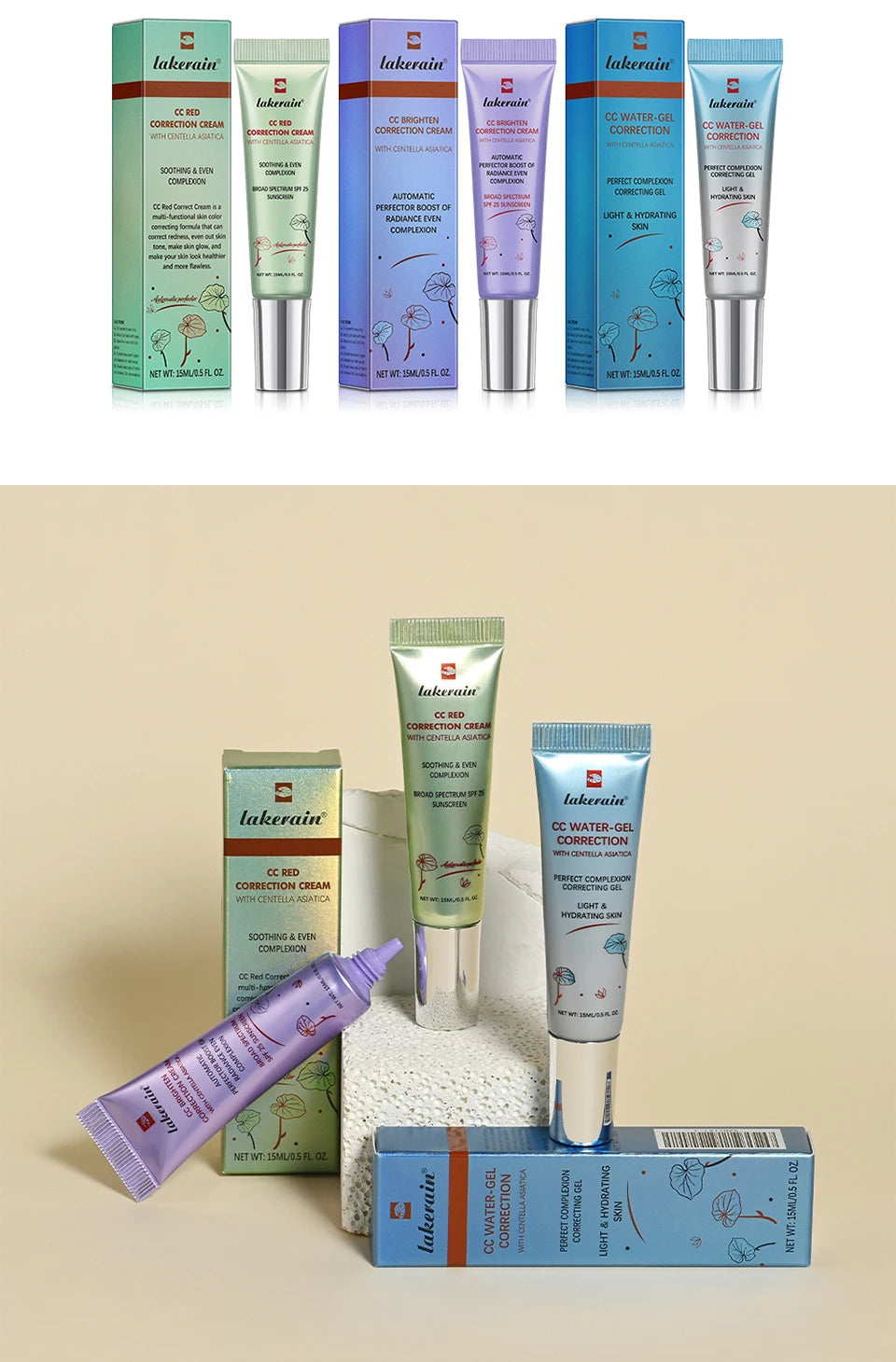 Centella CC Cream – High Coverage, Color-Changing Foundation | Lightweight, Hydrating Base Makeup for Flawless Skin