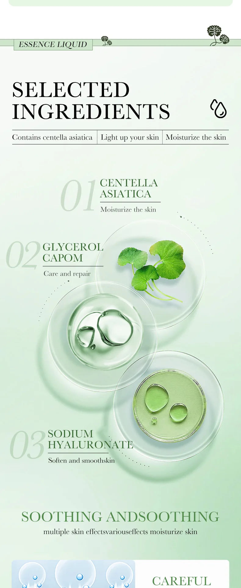 BIOAQUA Centella Face Serum – Deep Hydration & Firming Repair Facial Essence for Radiant Skin