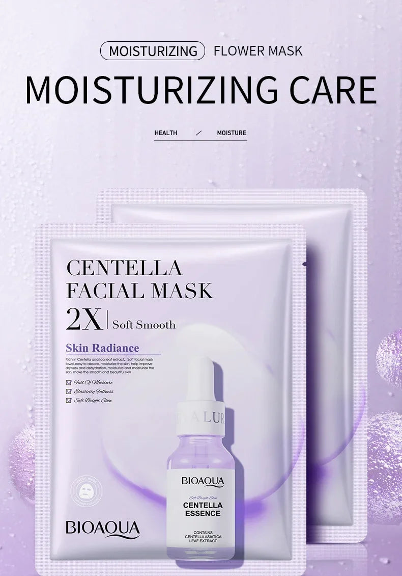 Centella Asiatica Collagen Hydrating Sheet Mask – Moisturizing, Refreshing, Anti-Aging Facial Treatment with Hyaluronic Acid & Vitamin C