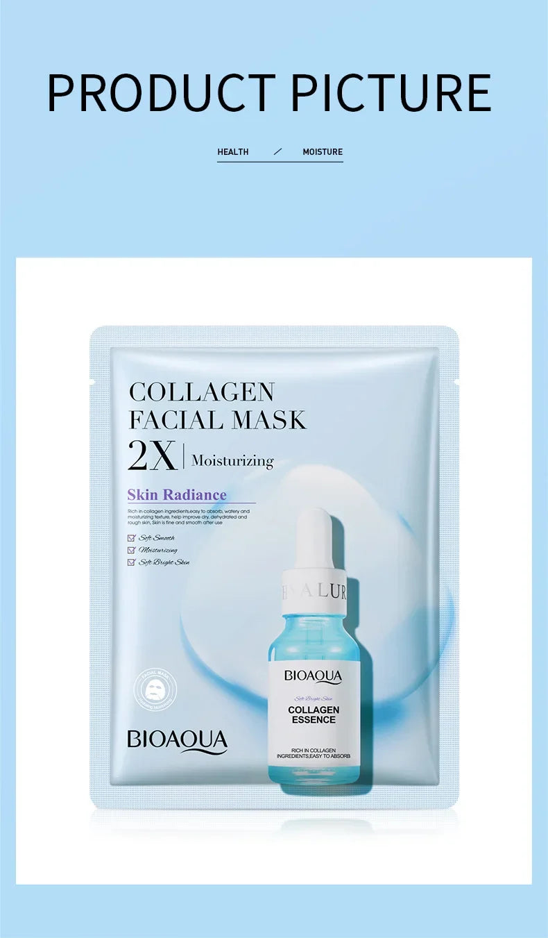 Centella Asiatica Collagen Hydrating Sheet Mask – Moisturizing, Refreshing, Anti-Aging Facial Treatment with Hyaluronic Acid & Vitamin C