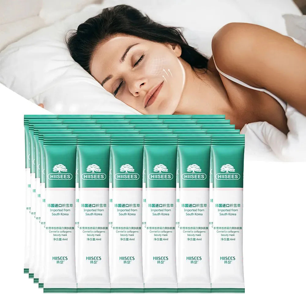 30-Pack Centella Asiatica Collagen Sleeping Masks – Brightening, Firming & Deeply Moisturizing Korean Skincare Treatment