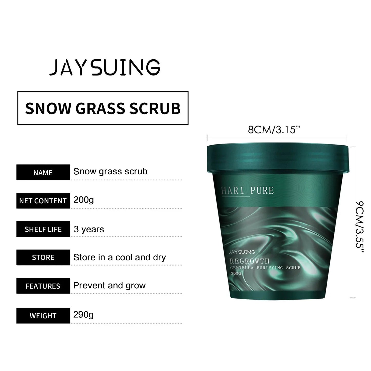 Centella Exfoliating Hair Scrub – Deep Cleansing, Oil Control, Dandruff Removal & Repair for Damaged Hair and Scalp – Soothing Massage Treatment, 200g