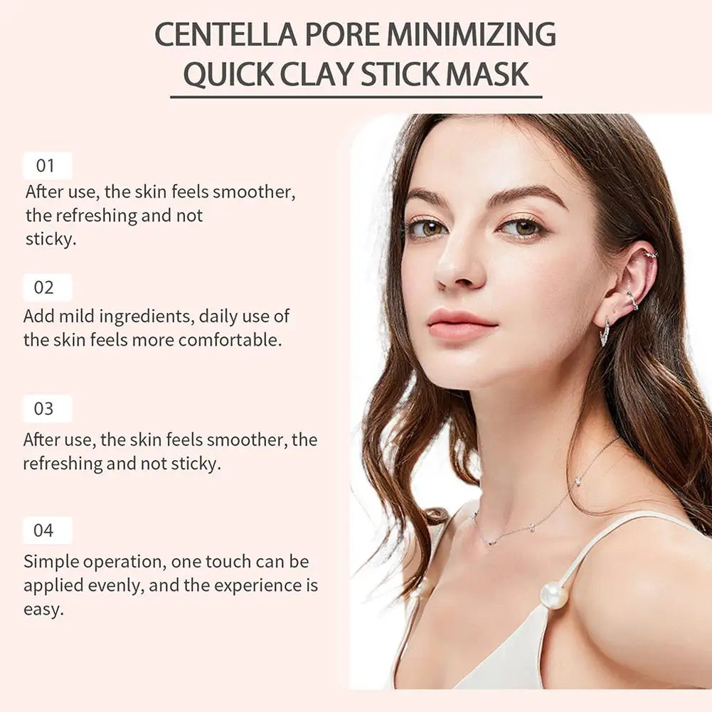 Centella Clay Stick Mask – 27g Deep Hydration, Pore Minimizing & Brightening Treatment | Fast & Easy Skincare for Glowing Skin