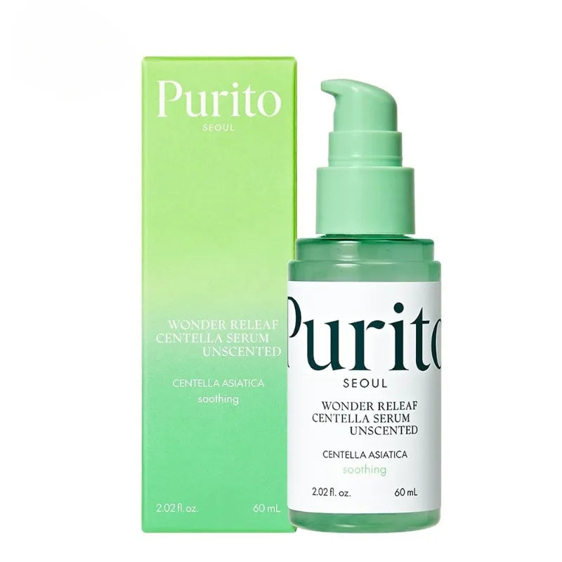 Purito Centella Assay Unscented Essence Ampoule – Soothing & Calming Facial Serum, 60ml, Korean Skincare