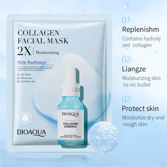 Centella Asiatica Collagen Hydrating Sheet Mask – Moisturizing, Refreshing, Anti-Aging Facial Treatment with Hyaluronic Acid & Vitamin C