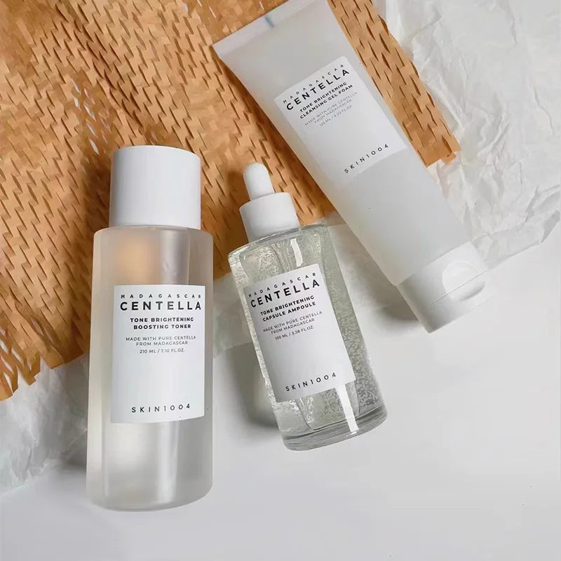 Korean Centella Tone Brightening Set – Toner, Calming Serum, Moisturizing Cream & Gentle Cleanser Skincare Original