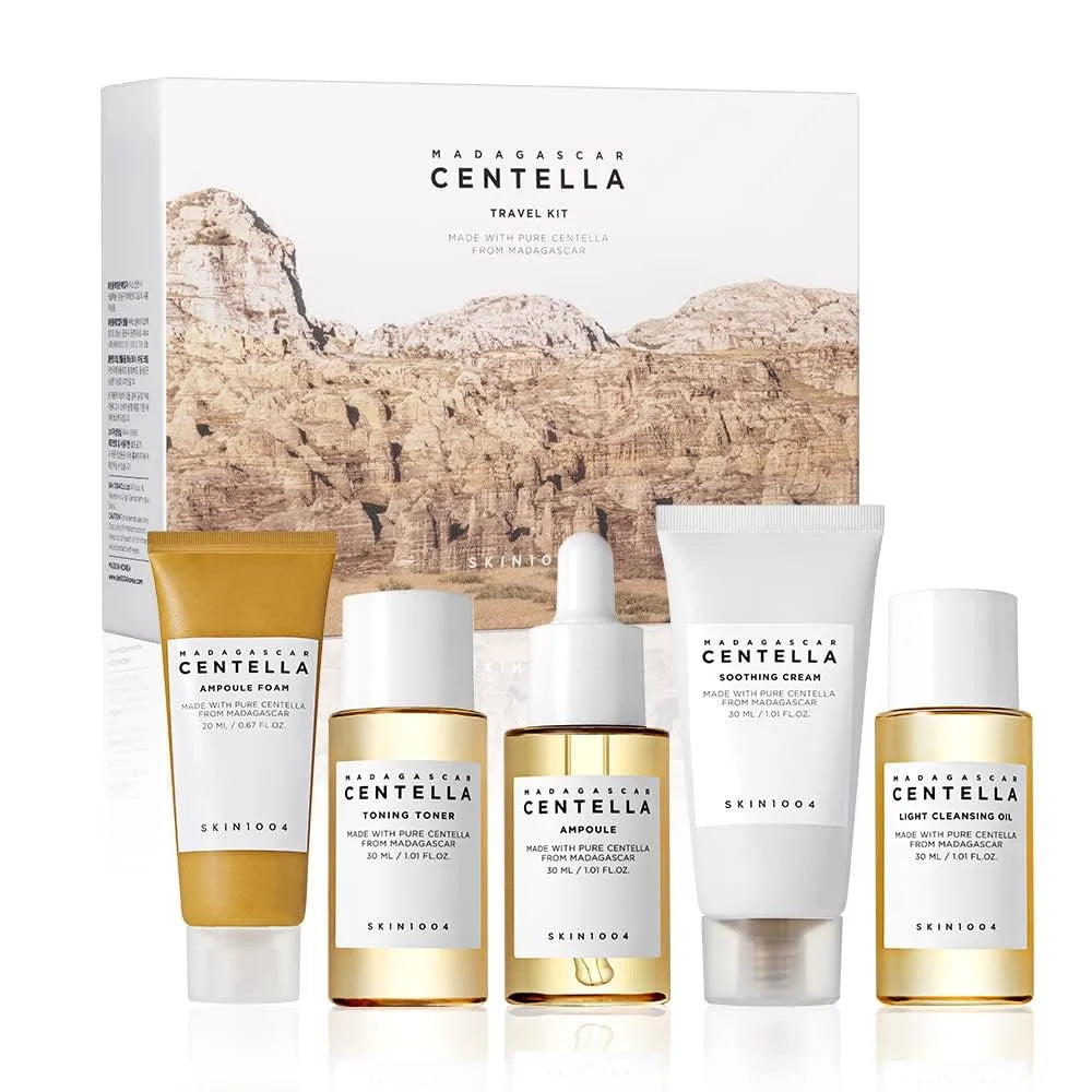 Korean Centella Tone Brightening Set – Toner, Calming Serum, Moisturizing Cream & Gentle Cleanser Skincare Original