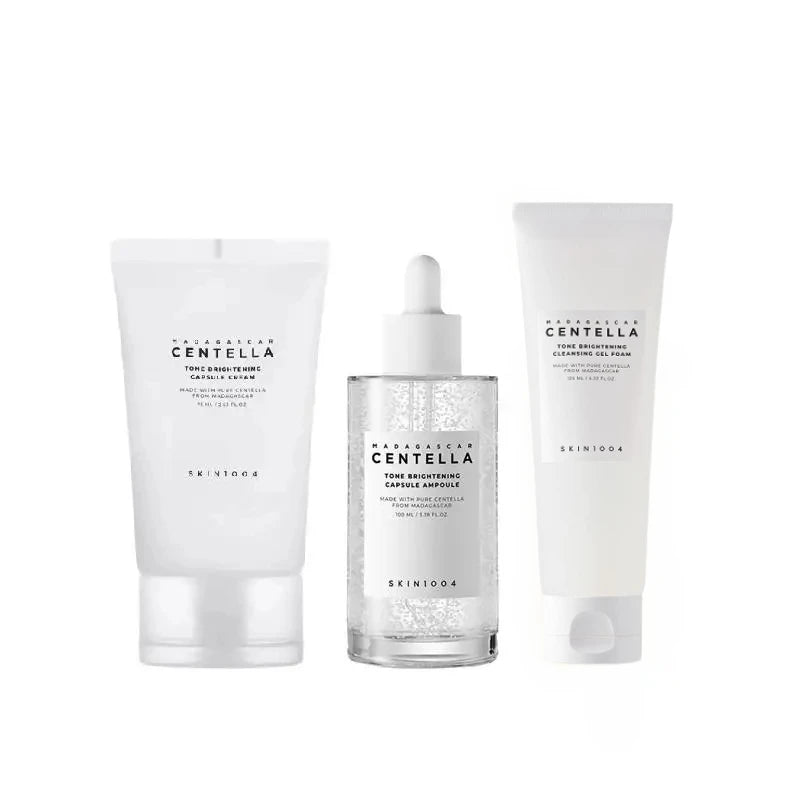 Korean Centella Tone Brightening Set – Toner, Calming Serum, Moisturizing Cream & Gentle Cleanser Skincare Original